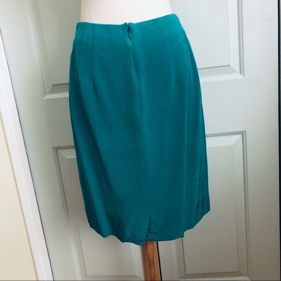 Vintage Ellen Tracy Silk Pencil Cut Lined Skirt Size 8 - Picture 6 of 12